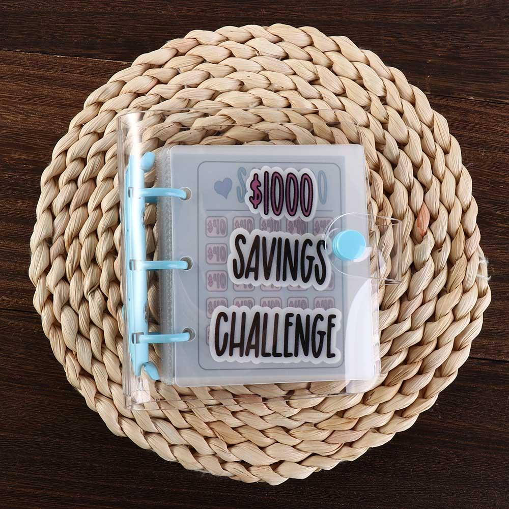 PVC Envelope Savings Challenges Book Button Closure Mini Budget Binder Notebook Kids