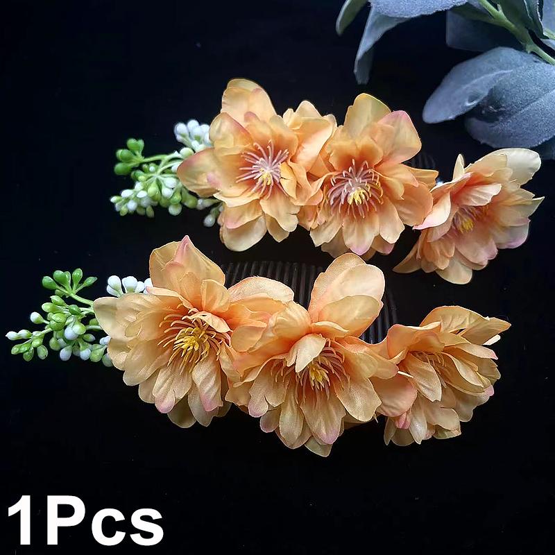 1pc Accessories Hair Side Flower Floral Hair Comb Retro Simulated Bridal Holiday Design