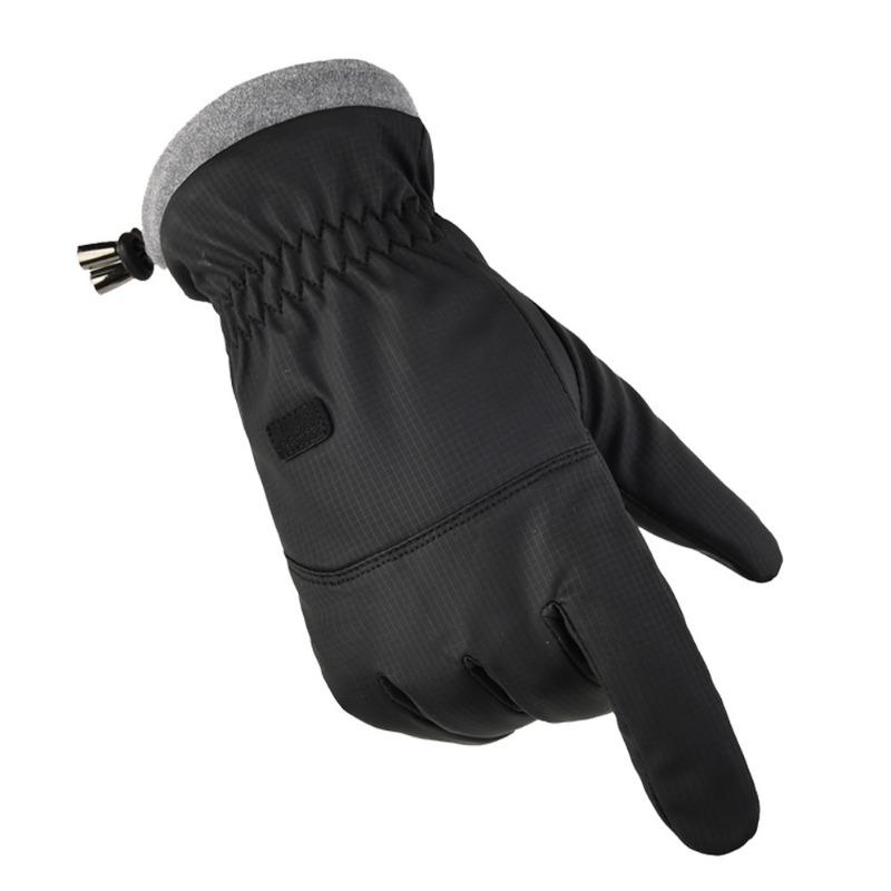 Warm Gloves Men's Autumn and Winter Piled Thickened Outdoor Riding Waterproof Large Cotton Windproof and Cold-proof Gloves