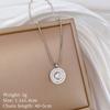 ZAKOL Shiny Crystal Zircon Round Pendant Necklace Earrings for Women Exquisite Stainless Steel Chain 2 Pcs Zircon Set