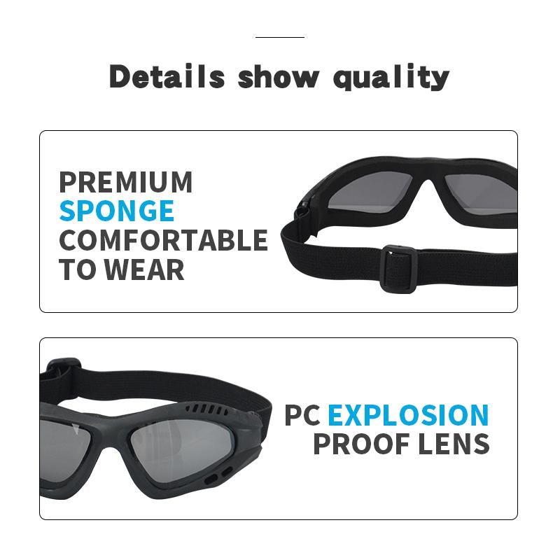 3 Lens Protective Goggles Sport Goggles Men Tactical Sunglasses clear Glasses