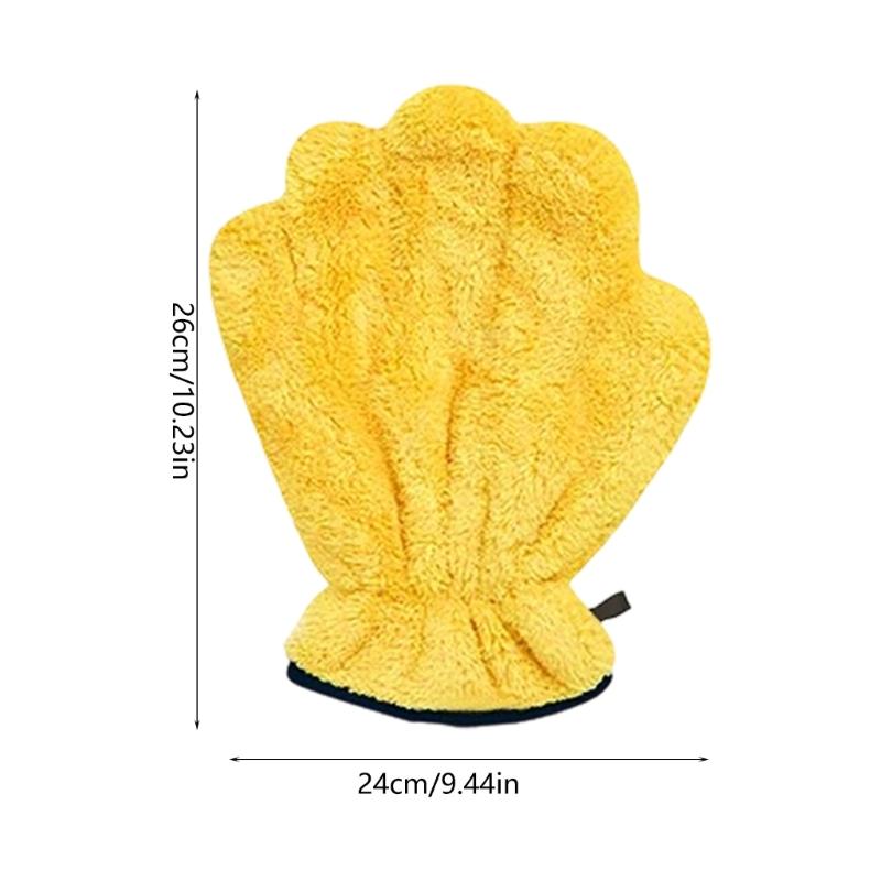 Soft Cloth Pet Gloves Thick Pet Bath Mittens For Effective Water Absorption And Gentle Massage During Bath Time