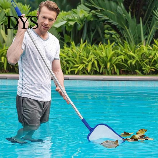 Outdoor Wasseroberflächenreiniger Poolkescher mit 5-teiligem Stiel, Feinmaschiges verstellbares Schwimmnetz, Laubfänger Whirlpool-Rechen zur Reinigung