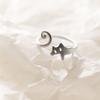 Finger Buckle Simple Open Ring Zinc Zinc Alloy Cat Ring Cute   Women