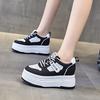 2026 Spring Versatile Leisure Students Thick Soles Inner Height Increase Leather Muffin Soles Single Shoes Women's Fashion Breathable