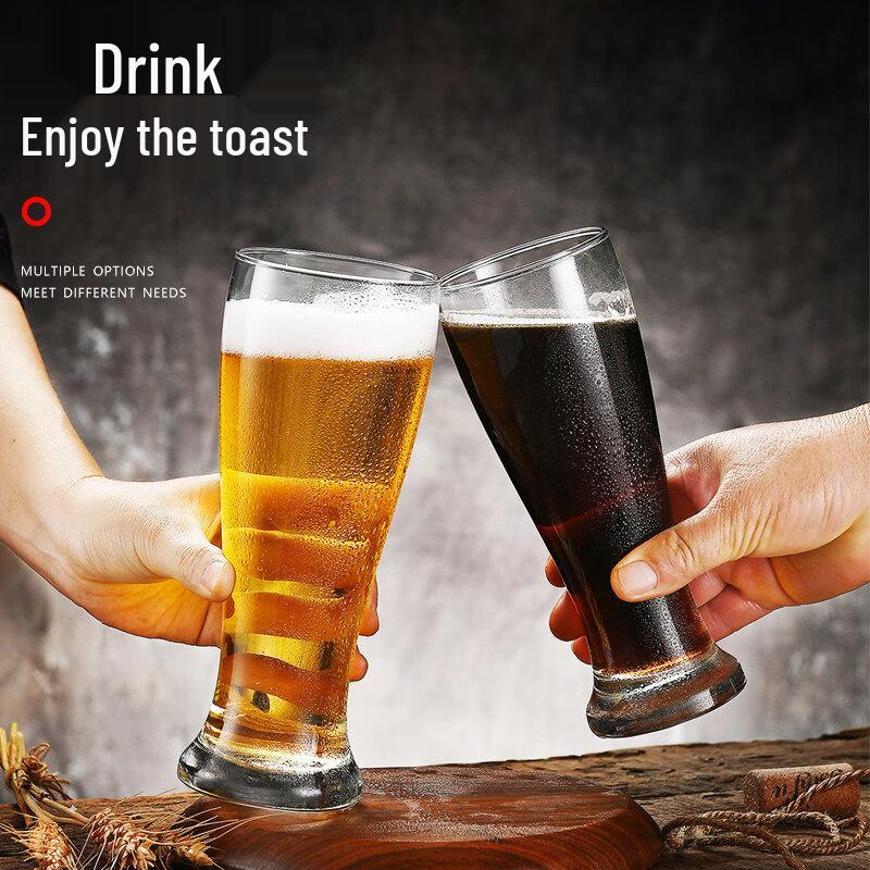 ZISIZ Handgefertichter Glas Bierkrug mit großem Fassungsvermögen