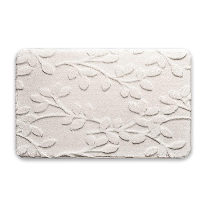 Solid Color Memory Foam Non-slip Bathroom Mat with Imitation Rabbit Fur