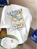 La Dolce Vita Amalfiküste Druck 100% Baumwolle Unisex T-Shirt Für den Sommer Bringt Entspannte Italienische Urlaubsstimmung