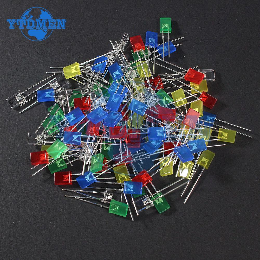 2x5x7mm Led Kit Square 5 Colors LED Diode 2x3x4mm Light-Emitting Diode Set Red Yellow Green Blue White DIY Lights Emitting Lamp