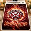 Flannel BlanketSheffield United FC Custom Name Text Personalized Soft Warm Throw Blanket Home Decor Gift