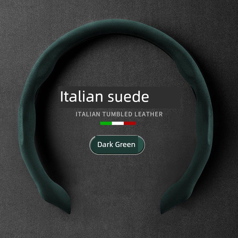 Steering Wheel Cover, Suede Leather, Breathable, Sweat-Absorbent, Non-Slip, Wear-Resistant, High-End Universal Handle Cover, Suitable for All Seasons