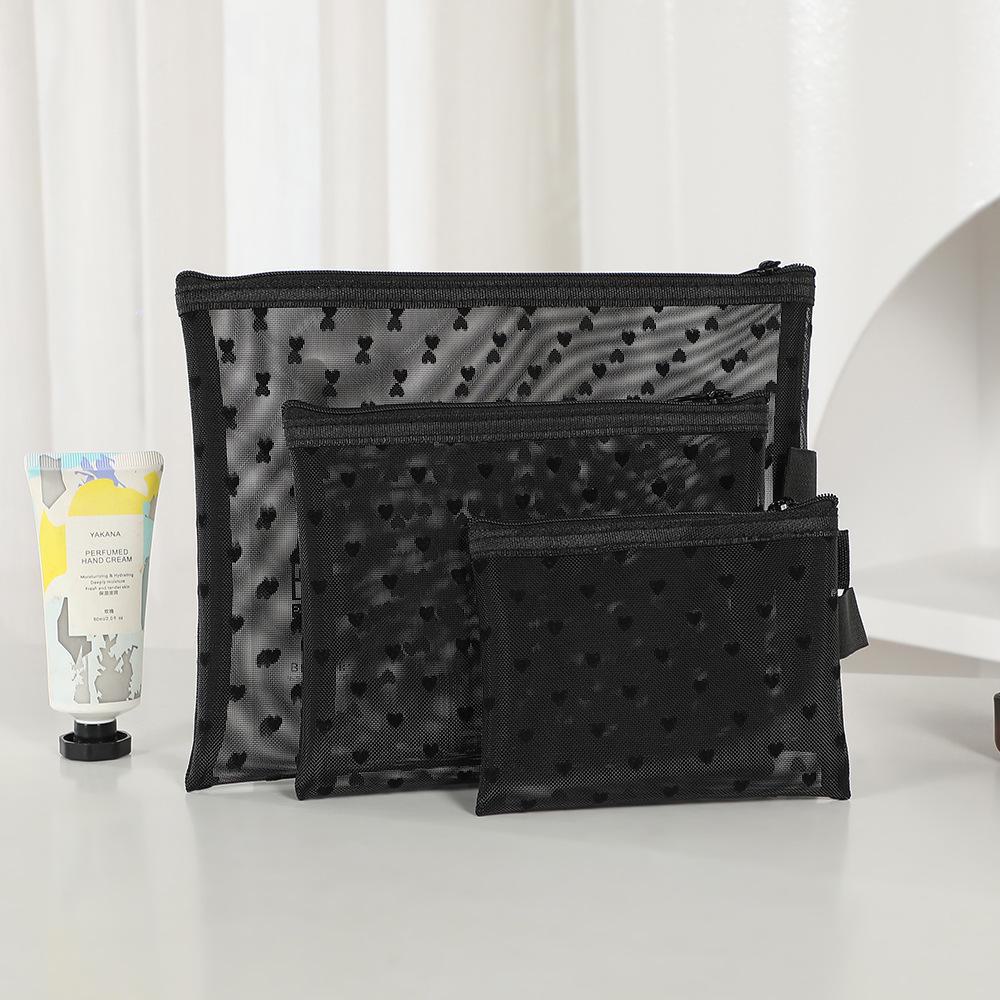 

Модная сетчатая косметичка — портативное хранилище косметики с любовью к дизайну pull up, large, medium and small чёрный