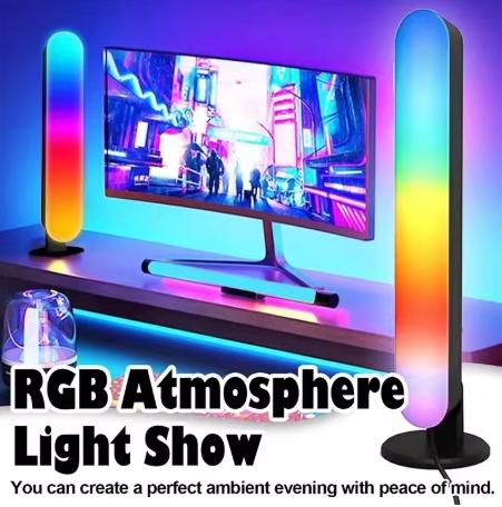RGB Music Rhythm Lights Upgraded USB Rechargeable Model Christmas Decoration Desktop RGB Light Bar Music Rhythm
