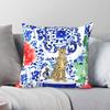 Cheetah And Chinoiserie Jars Square Pillowcase Polyester Linen Velvet Printed Zip Decorative Pillow Case Car Cushion Cover