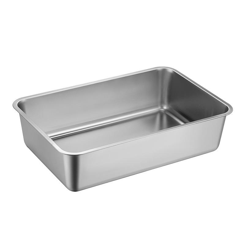 Stainless Steel XL Anti-splash Open Cat Litter Box & Pet Bath Tub