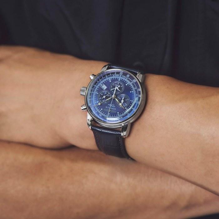 [Zeppelin] 100th Anniversary Series Watch Quartz 50m Water Resistance Mineral Glass Navy Dial 7680-3N Men's