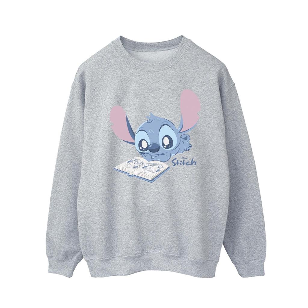 Lilo & Stitch Mens Reading Lying Down Lilo & Stitch Sweatshirt