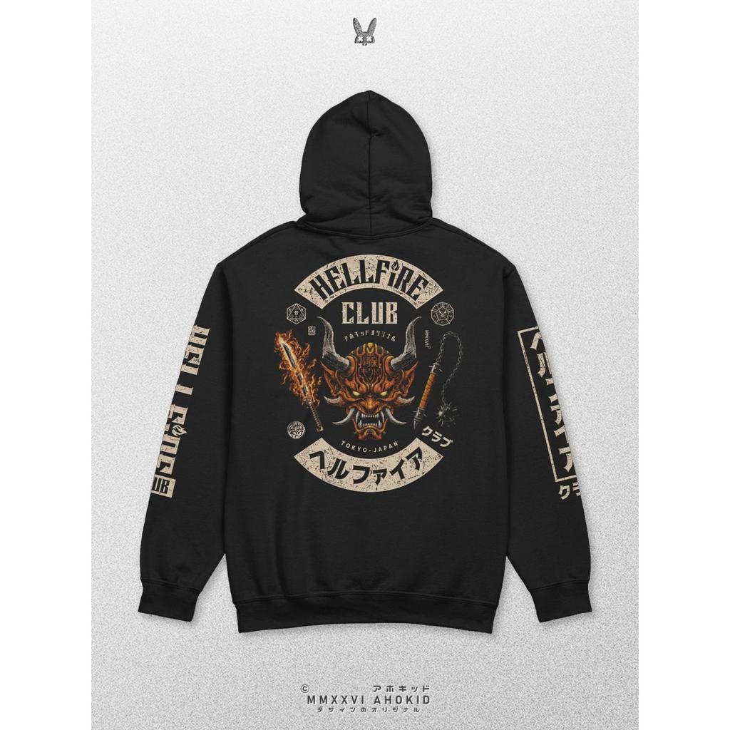 Hellfire Club Japanischer Stil Hoodie Herren Damen Herbst Winter Sweatshirt Streetwear Y2k Übergroß Klassischer Pullover Trainingsanzug Damen Herren Kleidung