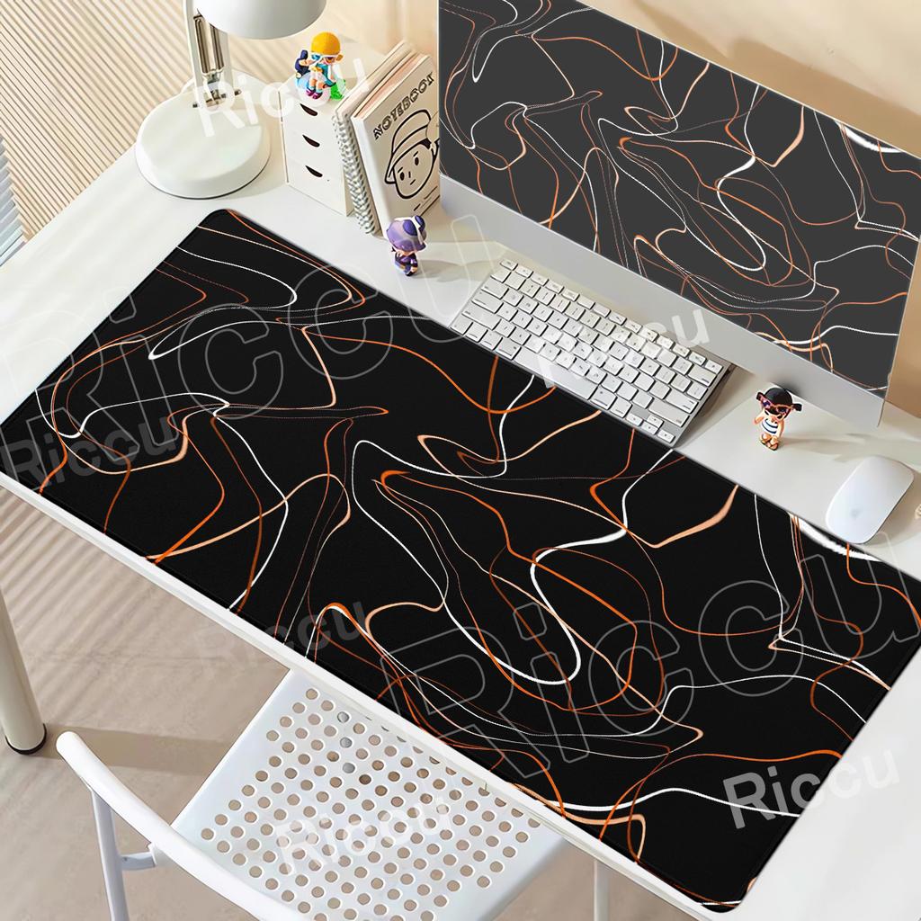 HD printing Mouse Pad Gaming Black Contour Line Large Mousepad XXL Playmat Soft Carpet Laptop Mouse Mats xmm Desk Mat Rug