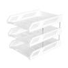 File Box Organizer Easy Storage Container 3 Tier Stackable Letter Tray Desk Paper Organizer Plastic File Document Storage Rack