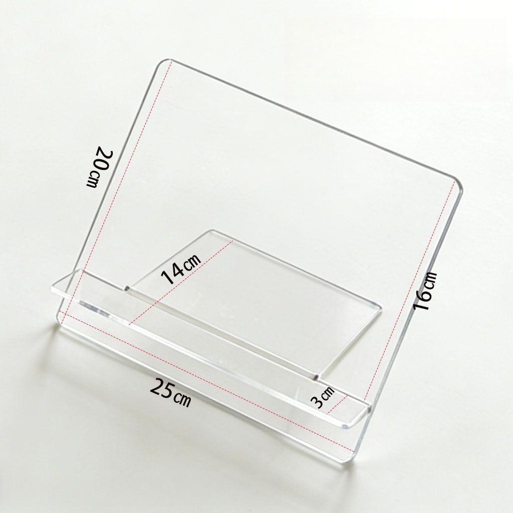 

Thickened Transparent Acrylic Desktop Bookshelf Multi-functional Tablet Stand Reading Textbook Display Rack Office Study Watching TV Dramas Bracket 25x20x14cm 1pcs