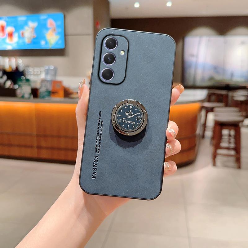 Sheepskin Leather Ring Holder Case for Samsung Galaxy S10 S20 S21 S22 S23 S24 S25 Plus Ultra Note20Ultra S20FE S23FE Cover