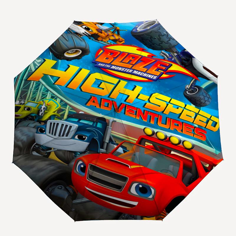 1pc Blaze and the Monster Machines Umbrella, Sun Protection, And UV Shielding. It Has Eight Sturdy Ribs for Outdoor Use And Perfect Gift