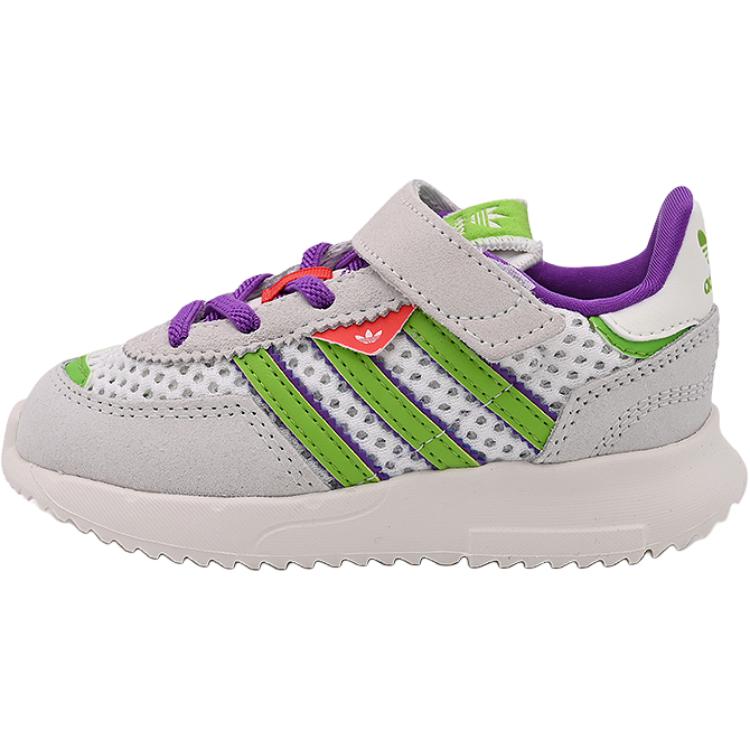Adidas Originals Retropy F2 Versatile Comfortable Slip-Resistant Durable Low-Top Walking Shoes Baby Shoes Gray Purple Green JR7994