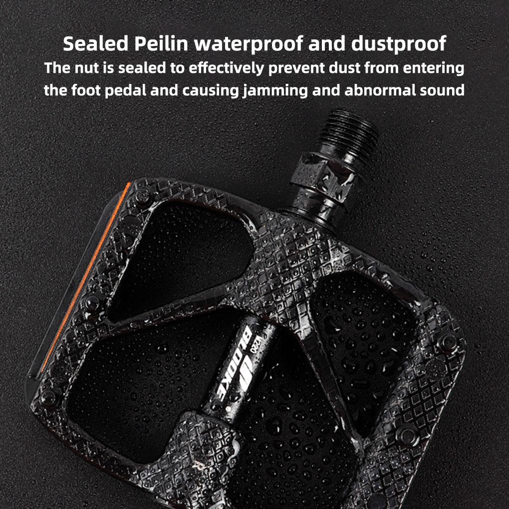 2 Pieces Bike Pedal Road Bicycles Bearing Anti-skid Pedals Waterproof Cycling Outdoor Replacement Part Reflective Riding