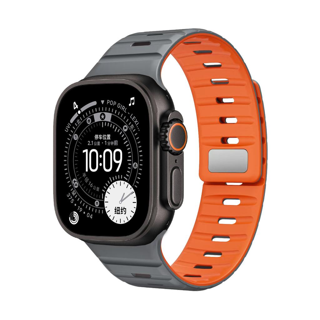 Magnetic Silicone Strap for Apple Watch Ultra 3 2 1 49mm Band Series 11 10 46mm 42mm/9 8 7 45mm 41mm Bracelet iWatch 6 5 4 SE 3