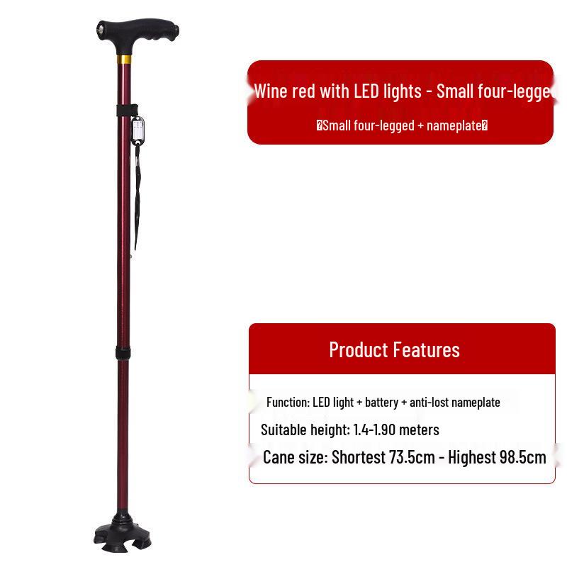Yunxiang Retractable Non-slip Aluminum Walking Cane with LED Light