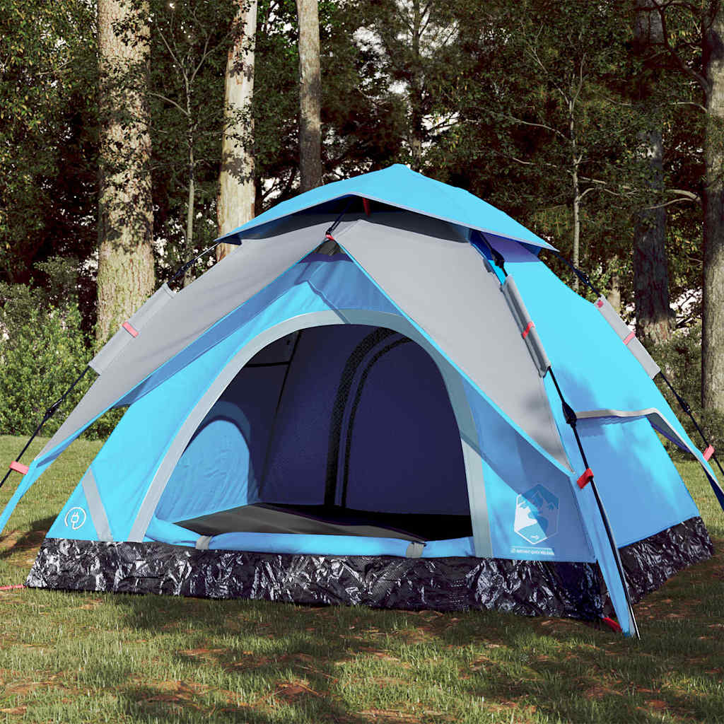 Vidaxl Campingzelt, 3-Personen, Blau, Schnelles Aufbauen