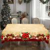 1pc Christmas Table Cloths Red Flower Printed Waterproof Oilproof 2025 New for Home Ornament Xmas New Year Christmas Decoration