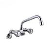 Modern Dual Handle Stainless Steel Kitchen Faucet 2-Hole Ceramic Continuous Support Decorative Design Cold Water Function