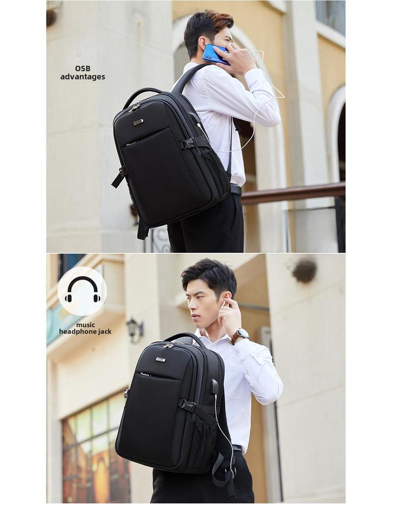 "Men's Multifunctional Business Travel Backpack - Large Capacity, Fashionable & Lightweight"