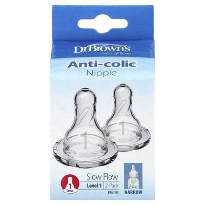 Natural Flow®, Anti-Colic Pacifier, 0+ Months, Slow Flow, 2 Pack