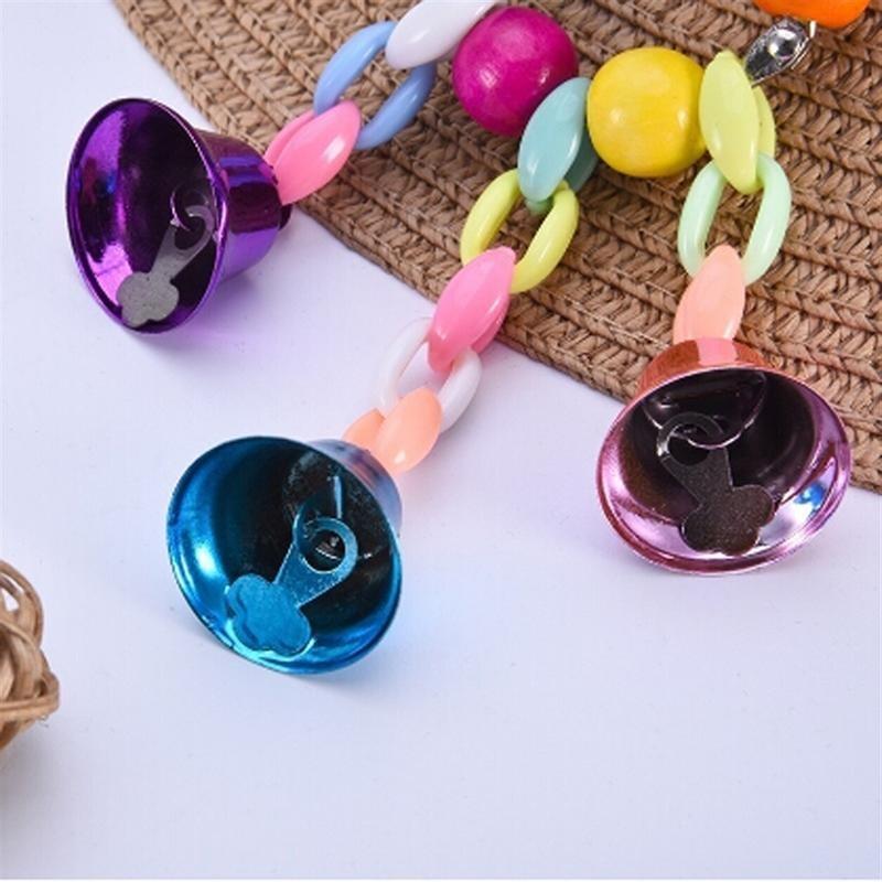Bird Cage Toy Set with Bell Bridge Creative Parrots Small Birds Chewing Hanging Ring Toy Interactive Activity Toy