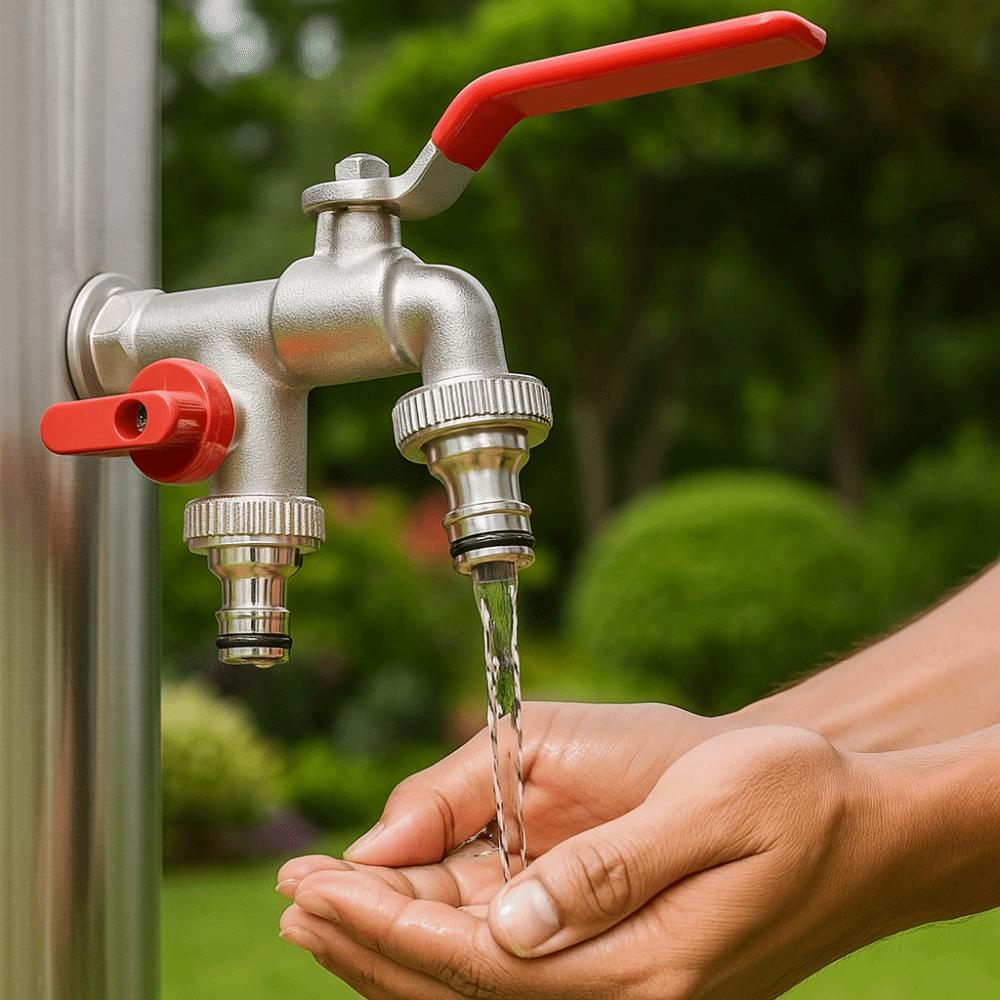 Universal Dual Nipple Faucet 1 Inlet 2 Outlet Dual Outlet Faucet  Outdoor Garden