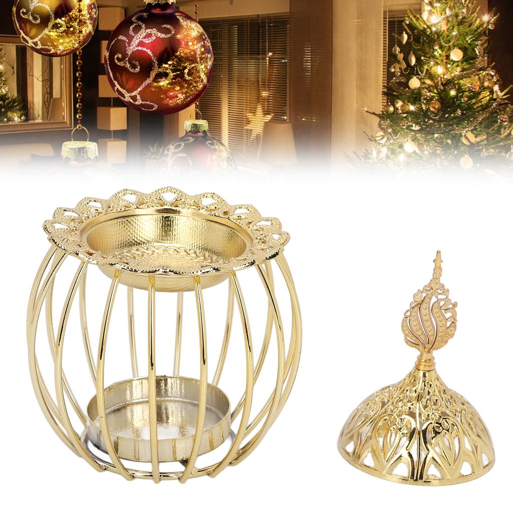 Incense Burner Holder Decorative Gold Metal Incense Stick Stand Tray for Halloween Christmas Decoration Display