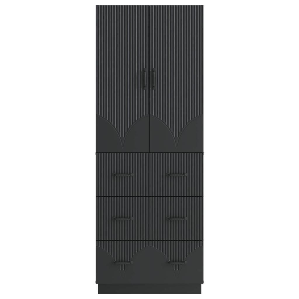 2-delige kastenset Zwart 66 x 34,5 x 87 cm Spaanplaat