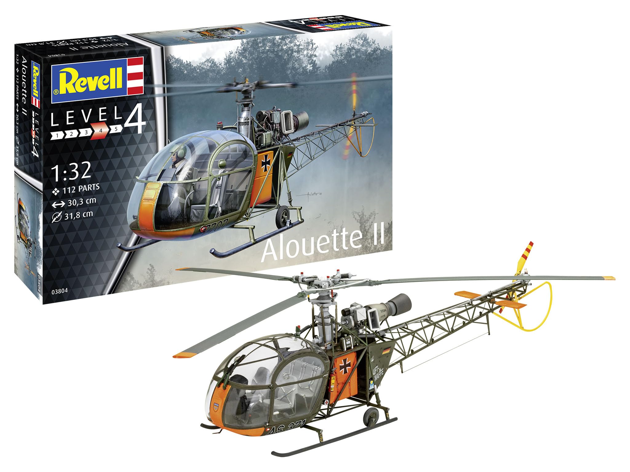 

Рівень німецької Німеччина Alouette II Пластикова модель 03804 1/32