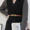 Women Belt Adjustable Imitation Leather Rose Pattern Buckle Waistband Dress Shirt Sweater Coat Accessory