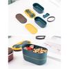 Large Capacity 700ml Bento Box, 2-Tier, Insulated, Leak-Proof, Includes Dinnerware, Chopsticks, Spoon, and Fork, Microwave Safe, Perfect for Commuting