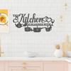 Metal Kitchen Wall Decor, This Kitchen is Seasoned with Love Black Word Name Sign Hanging Wall Art Decor, Rustic Iron Letters Quotes for Kitchen