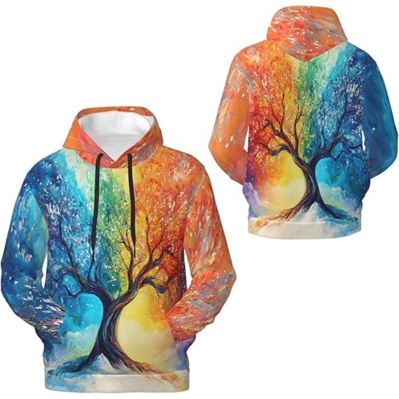 

Men s Hooded Sweatshirt 3D Print Thick Pattern Crewneck Sweatshirt with Large Pockets 4XL