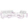 2 Piece Sofa Set with Cushions Brown Fabric