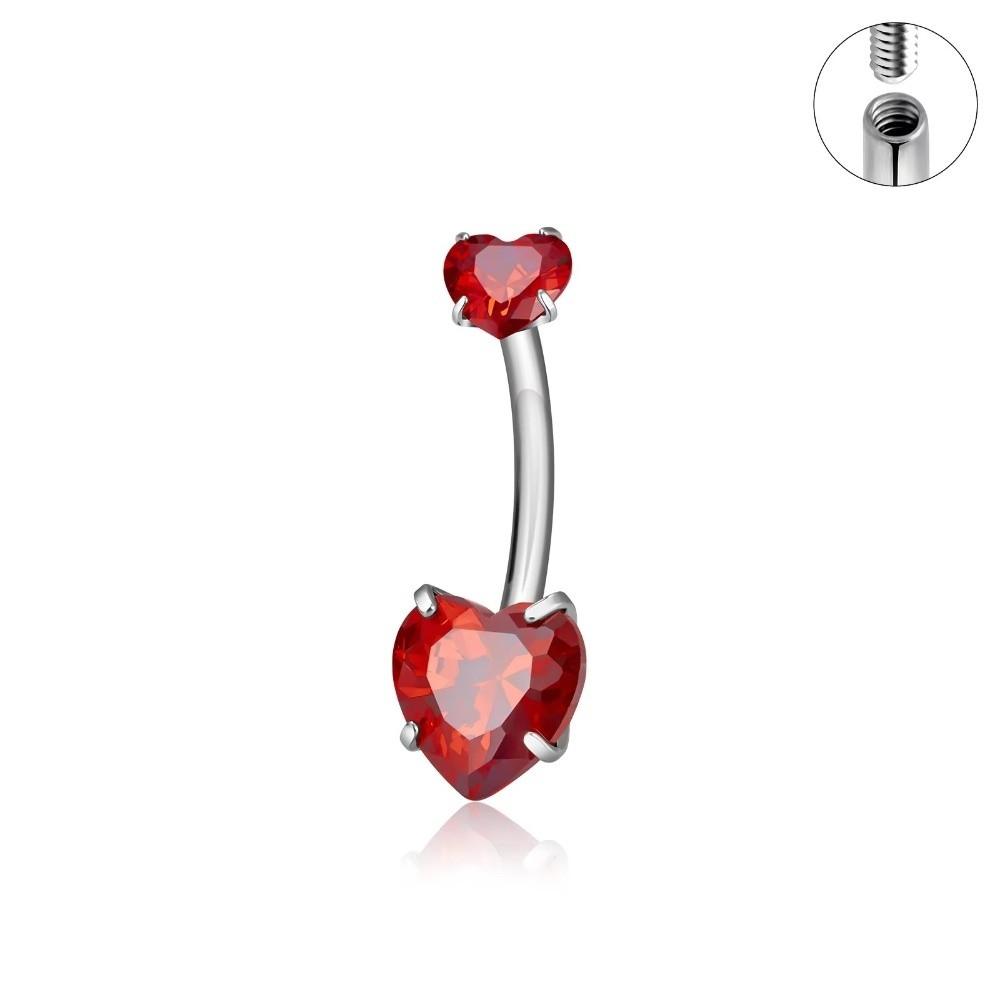 Internal Thread Belly Piercing Heart Navel Rings Shiny Body Jewelry  Girl
