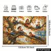 2D Herbst Kinder Lesebaum Wandteppich, Kinder lesen unter Herbst-Ahornbaum