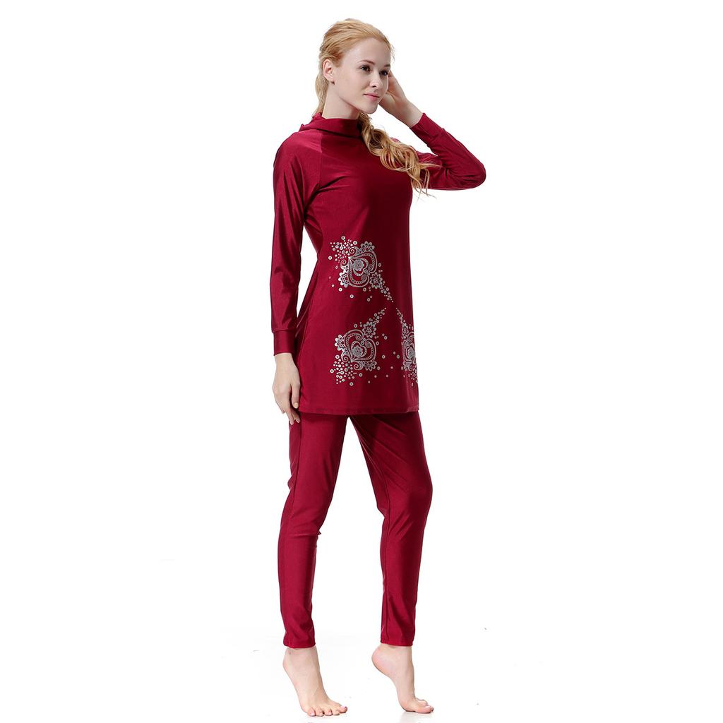 Women Muslim Swimwear Full Coverage  Comfortable Swimming Suit Highly Elastic  Muslim Bathing Suit With Cap Plus Size