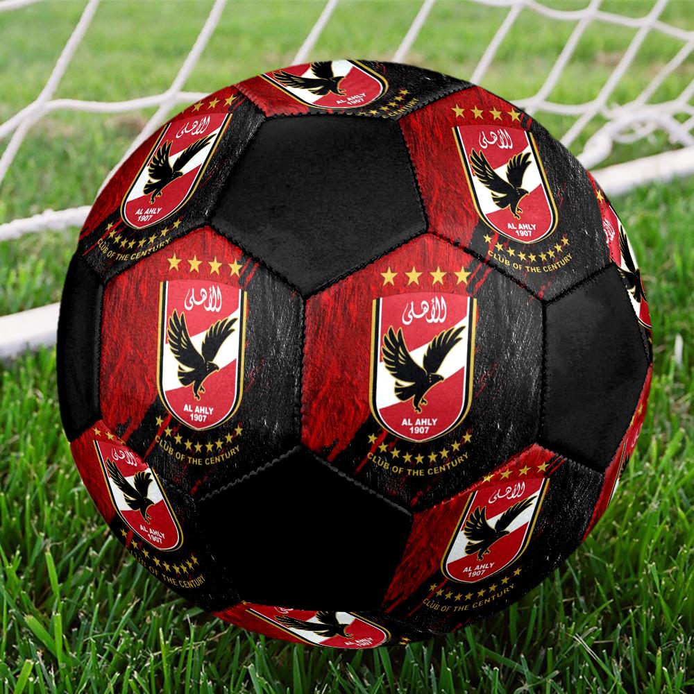 Al Ahly Sporting Club Soccer Ball, colorful, suitable for all ages, machine-stitched, PVC material, competition grade, durable and high bounce